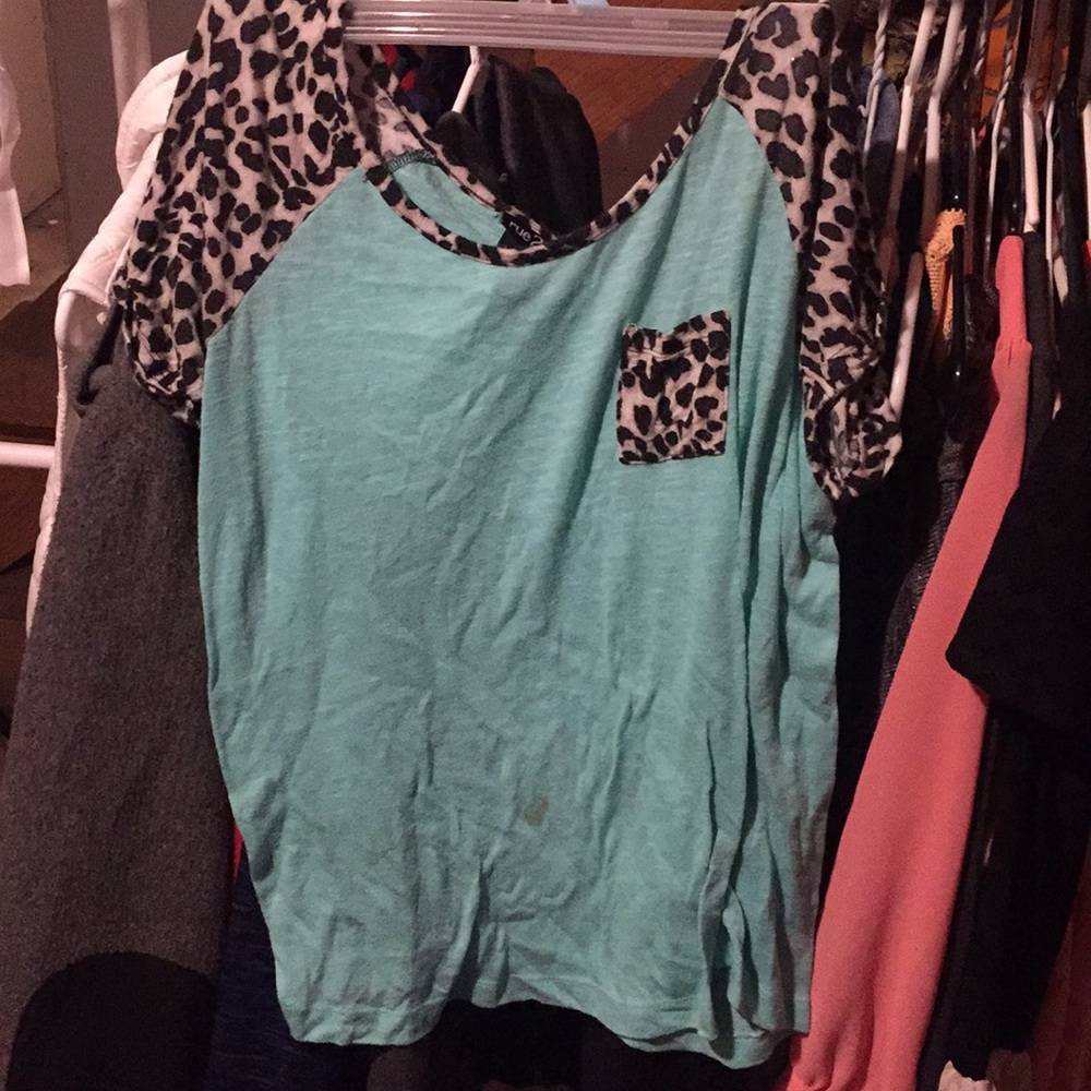 Animal print accented shirt